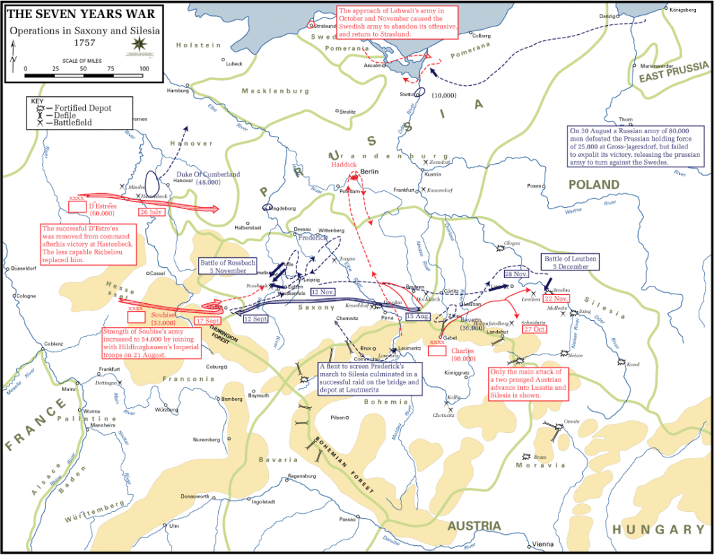 Zone de Texte: Opérations en Europe centrale en 1757